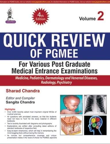 Quick Review Of Pgmee Vol.2 For Various P.G. Medical Entrance Examinations