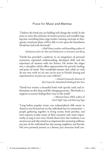 Music and Mantras The Yoga of Mindful Singing for Health, Happiness, Peace & Prosperity