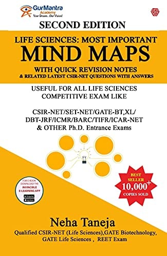 Life Sciences: Most Important Mind Maps with Quick Revision Notes Useful for All Life Sciences Competitive Exam Like CSIR-NET/SET-NET/GATE-BT,XL/DBT-JRF/CMR/BARC.TIFRI/ICAR-NET & Other Ph.D. Entrance Exams