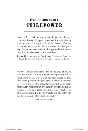 Stillpower Excellence with Ease in Sports and Life