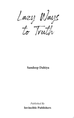 Lazy Ways To Truth-1
