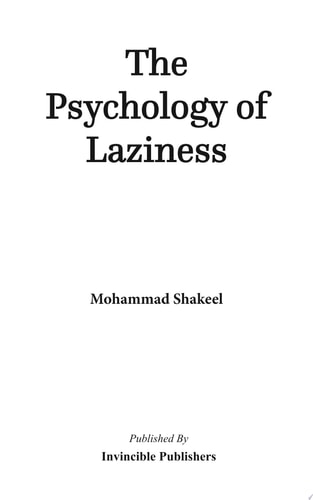 The Psychology of Laziness By Mohammad Shakeel - CoolMitra