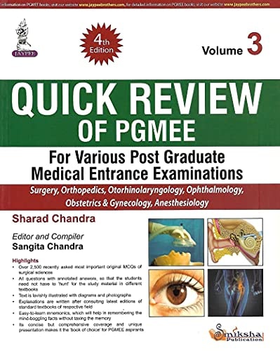 Quick Review Of Pgmee Vol.3 For Various P.G. Medical Entrance Examinations