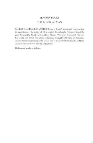 The Monk as Man The Unknown Life of Swami Vivekananda