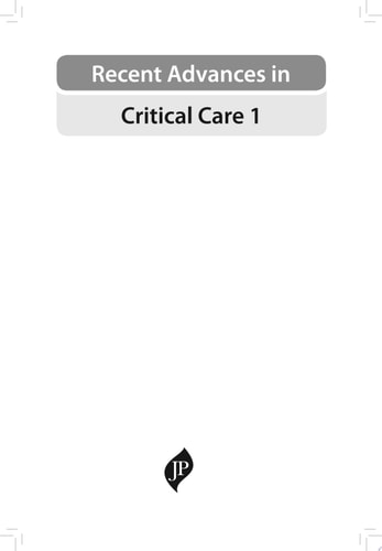 Recent Advances in Critical Care - 1-1