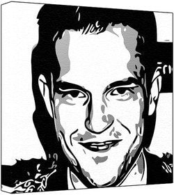 Brandon Flowers - Pop Art Print (3-Colour Black, Grey & White) 50 x 50 x 2 cm Large Square Deep Box Canvas