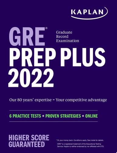 GRE Prep Plus 2022 6 Practice Tests + Proven Strategies + Online
