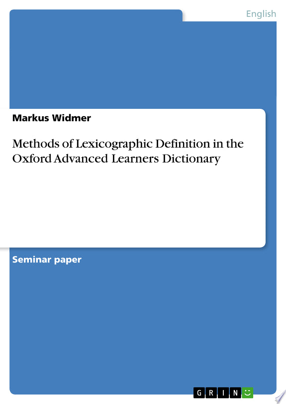 Oxford Advanced Learners Dictionary