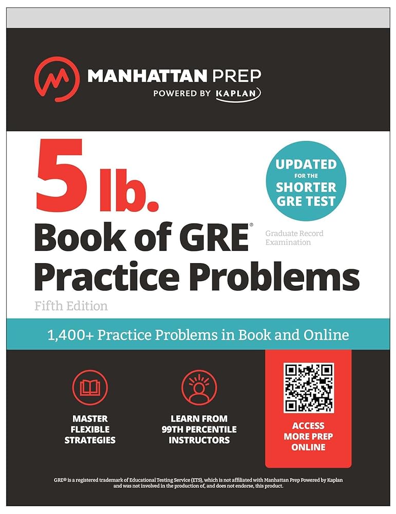 5 lb. Book of GRE Practice Problems: 1,400+ Practice Problems in Book and Online (Manhattan Prep 5 lb) cover image