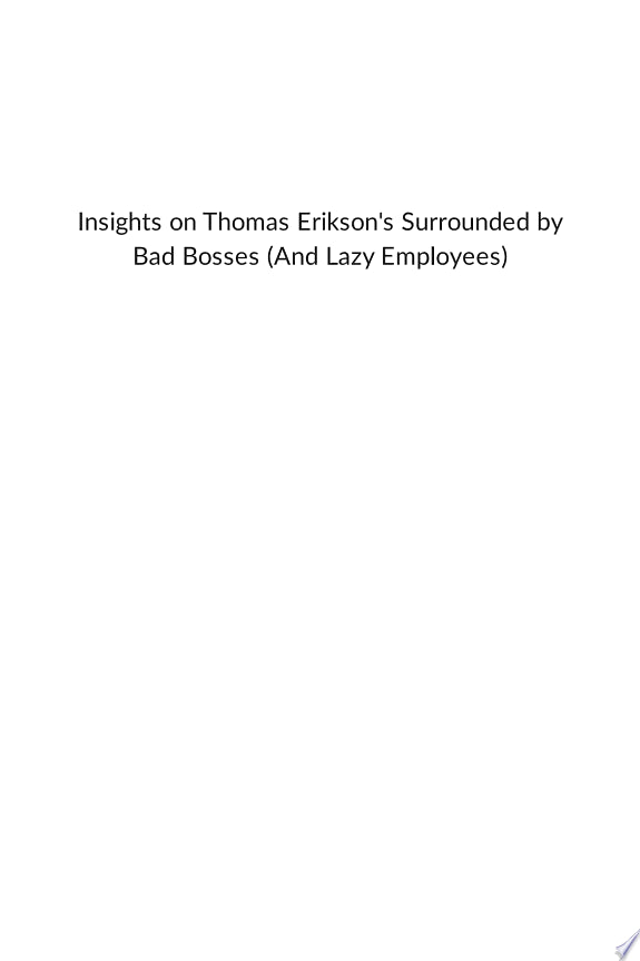 Surrounded by Bad Bosses and Lazy Employees (Lead Title)